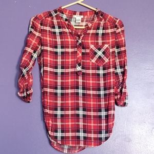 Red plaid blouse